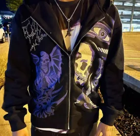 Unisex Skull Print Hoodie