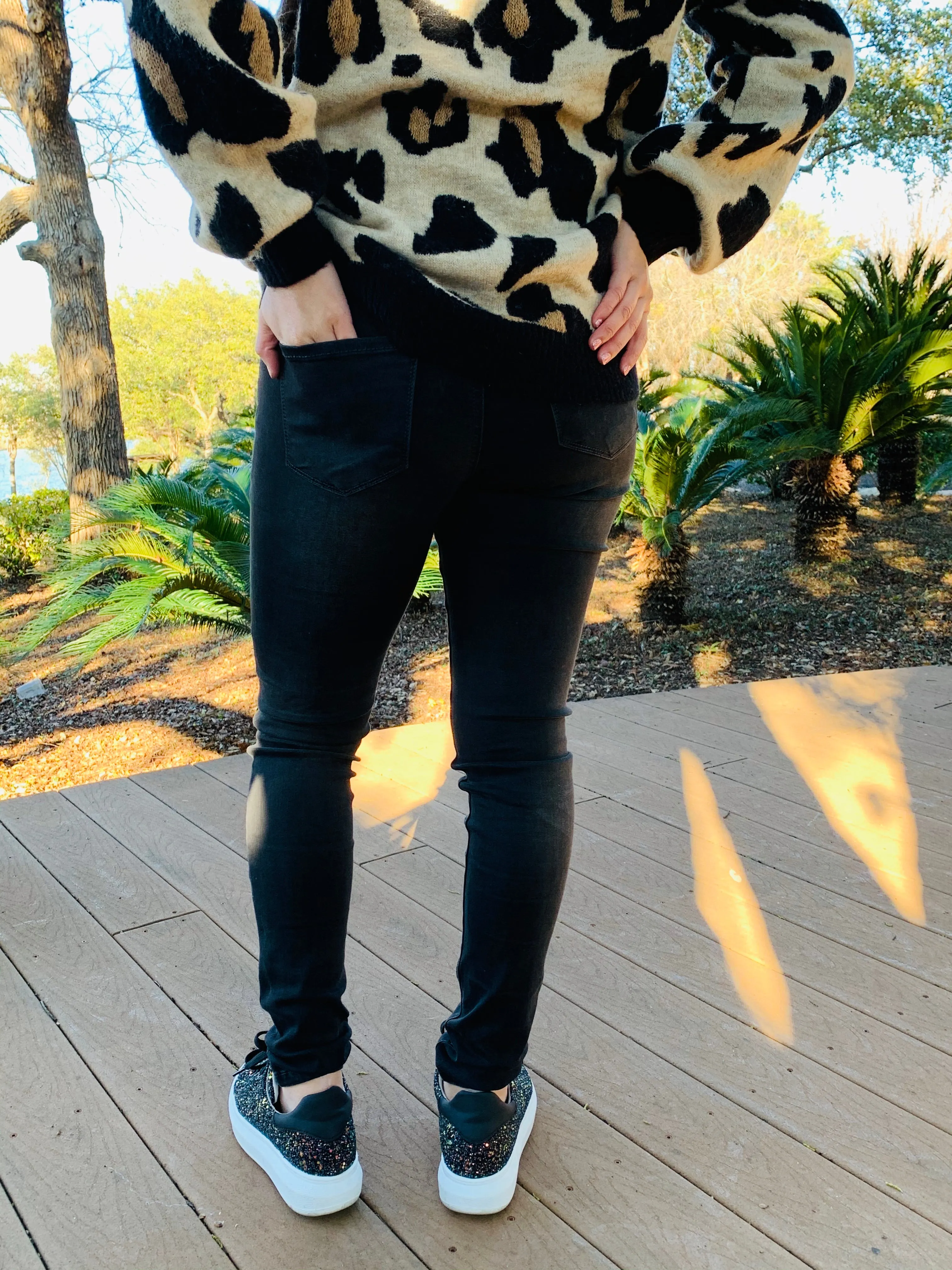 Washed Black Skinny Jean-SUPER STRETCHY!