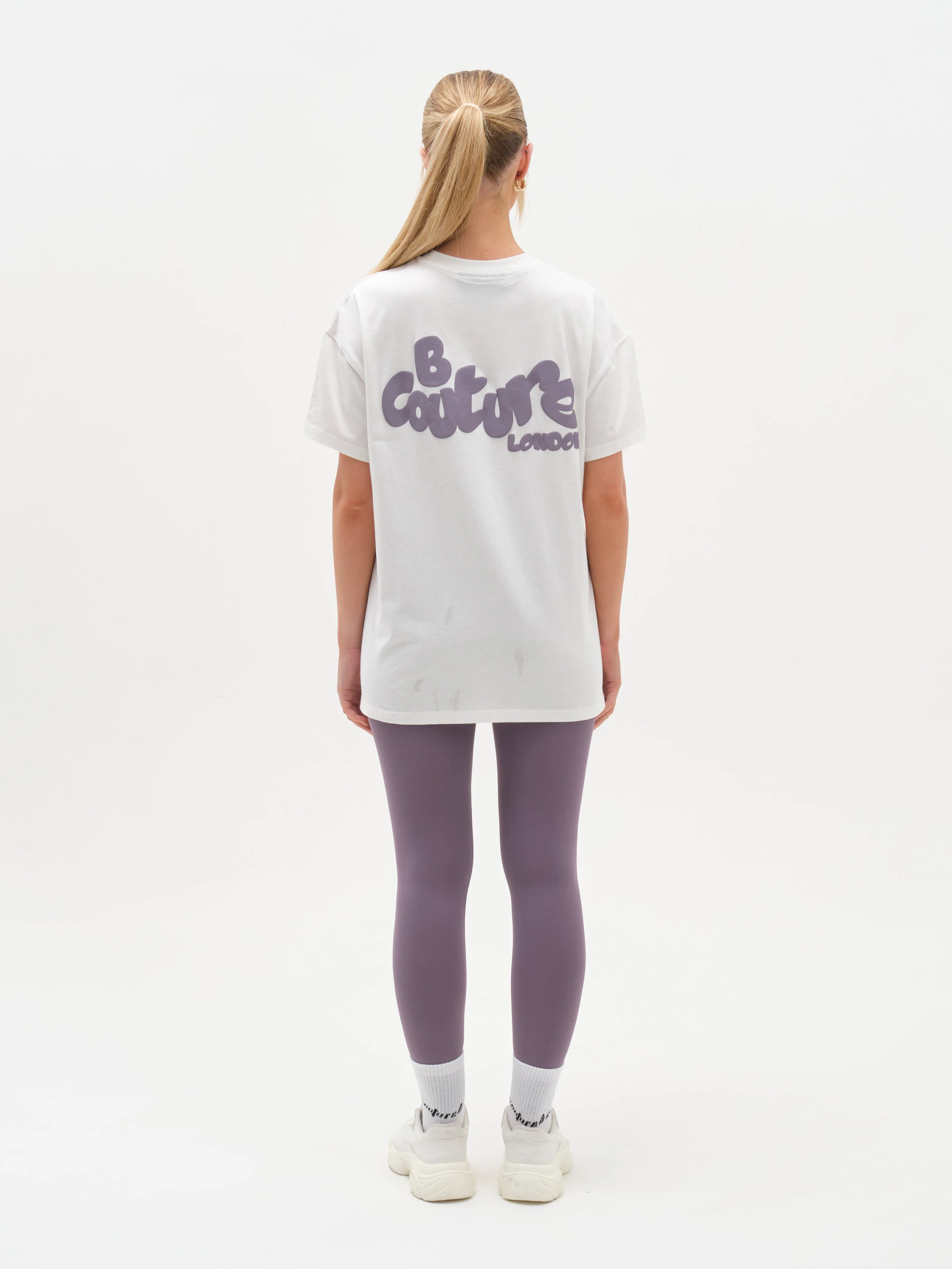 Windsor T-Shirt & Leggings Set - Cream / Violet