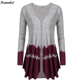 Women Casual V-Neck Long Sleeve Patchwork