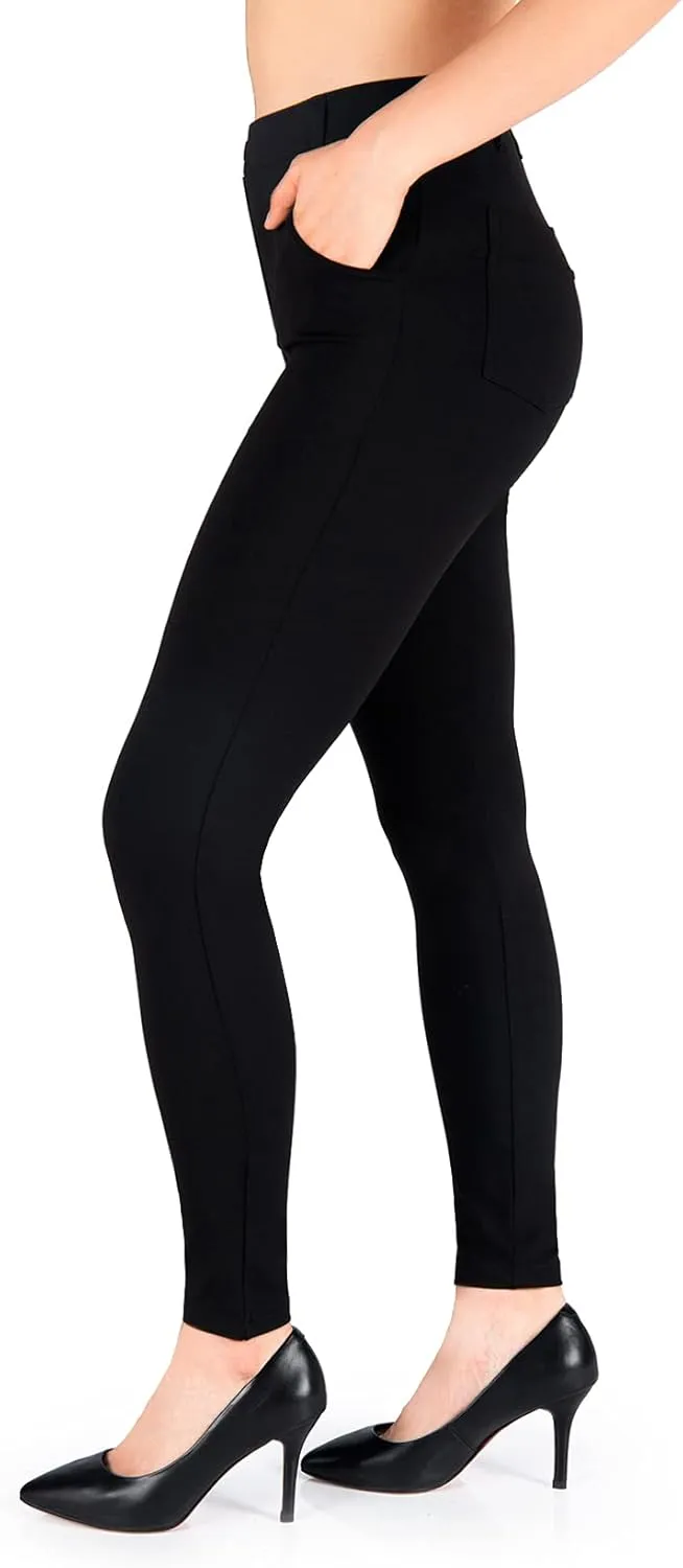 Yogipace,Belt Loops,Women's Petite/Regular/Tall Yoga Dress Pants Skinny Work Leggings