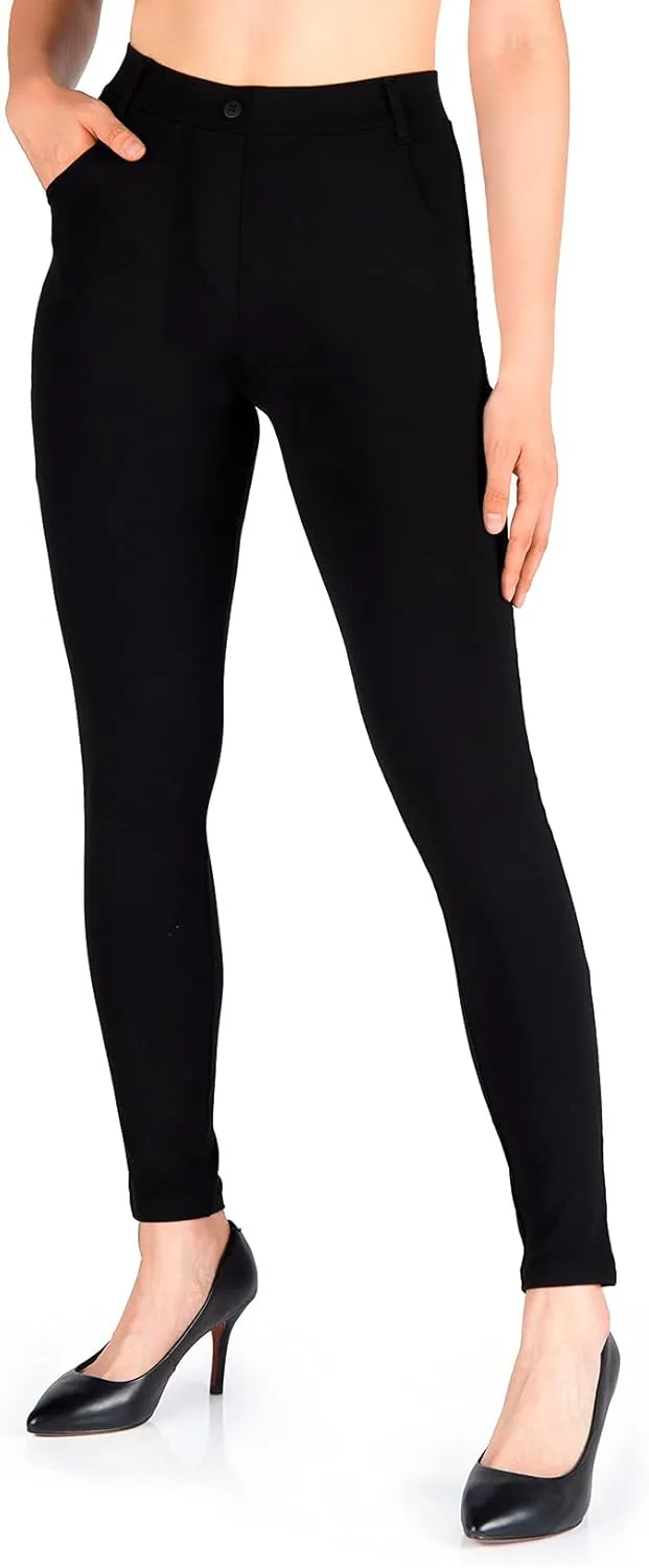 Yogipace,Belt Loops,Women's Petite/Regular/Tall Yoga Dress Pants Skinny Work Leggings